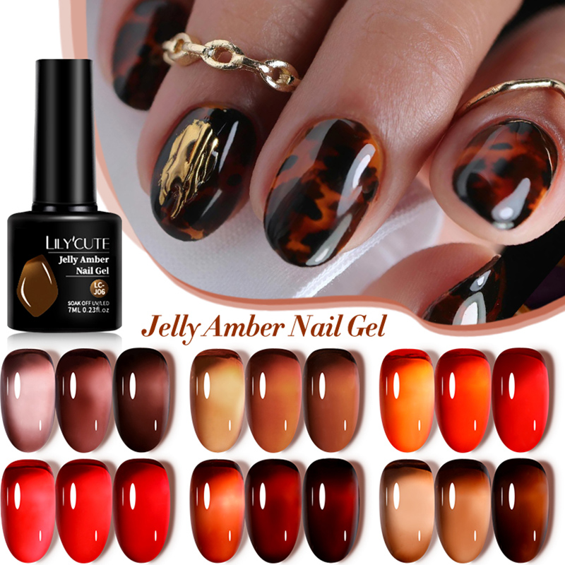 LILYCUTE 7ML Jelly Amber Gel N - Nail Art Leopard ulasan dan harga