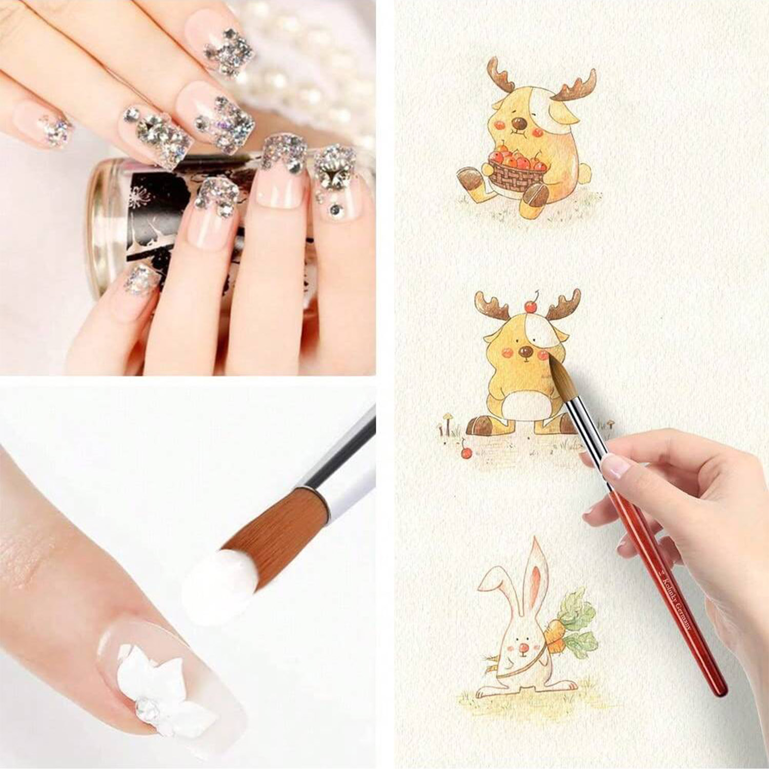 3PCS Kolinsky Mahogany Stem Ac - Nail Art Mahogany ulasan dan harga