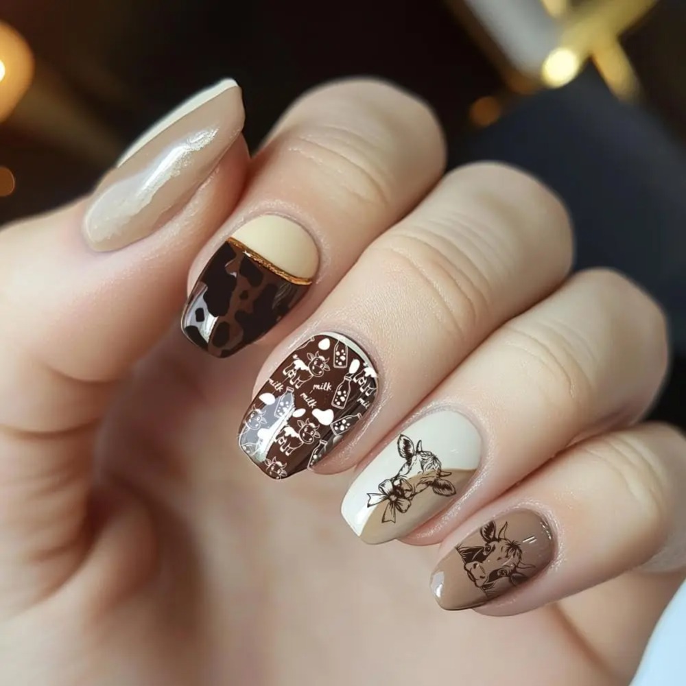 3pcs Cow-Theme Nail Stamping P - Nail Art Leopard ulasan dan harga