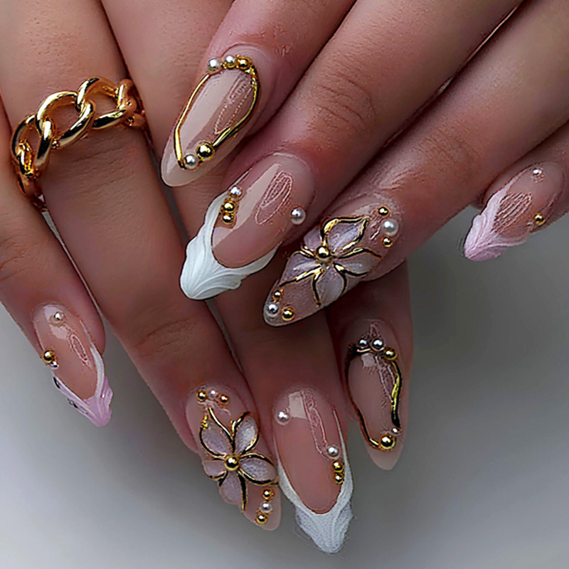 24Pcs Leopard Print French Alm - Nail Art Leopard ulasan dan harga
