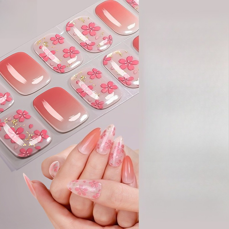 Pink White Gradient Nail Stick - Nail Art Natural Simple ulasan dan harga