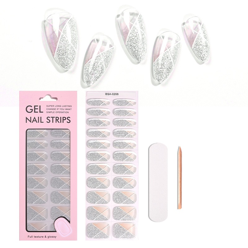 Pink White Gradient Nail Stick - Nail Art Natural Simple ulasan dan harga