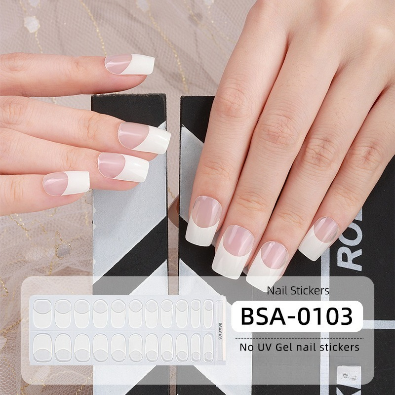 Pink White Gradient Nail Stick - Nail Art Natural Simple ulasan dan harga