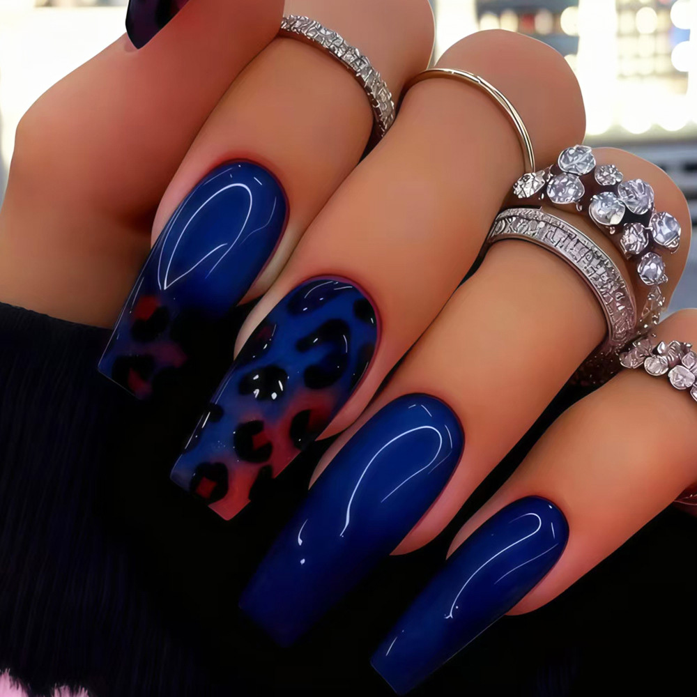 Medium fake nails tips for wom - Nail Art Leopard ulasan dan harga