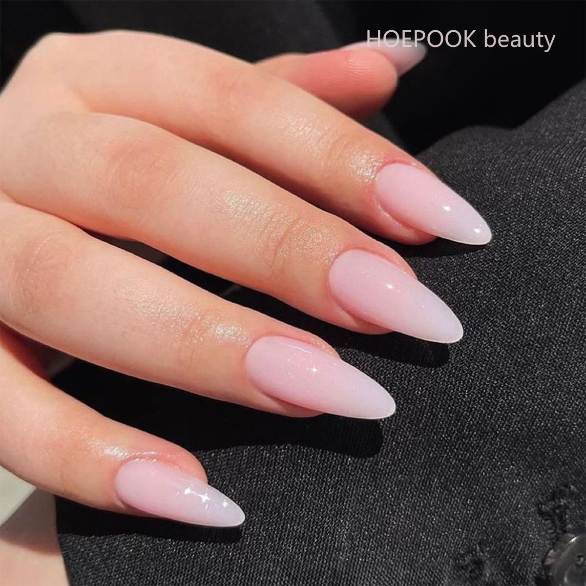24pcs Pink Gradient Almond Pre - Nail Art Natural Simple ulasan dan harga